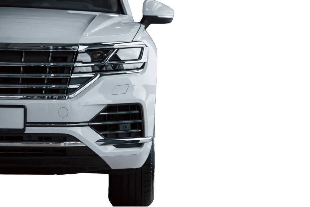 Front view of a modern white SUV