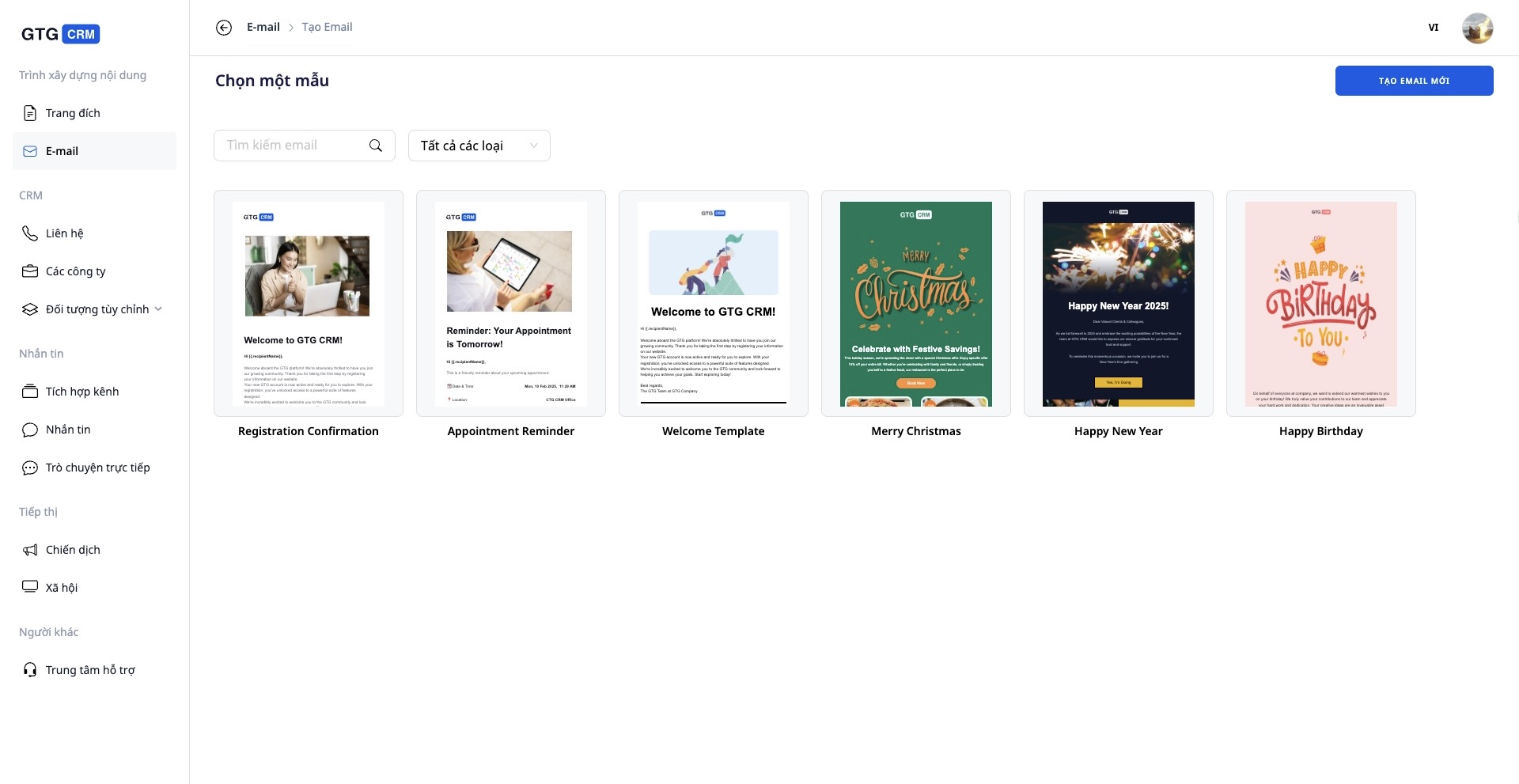 Bạn có thể tạo các chuỗi email tự động để triển khai các hoạt động Marketing