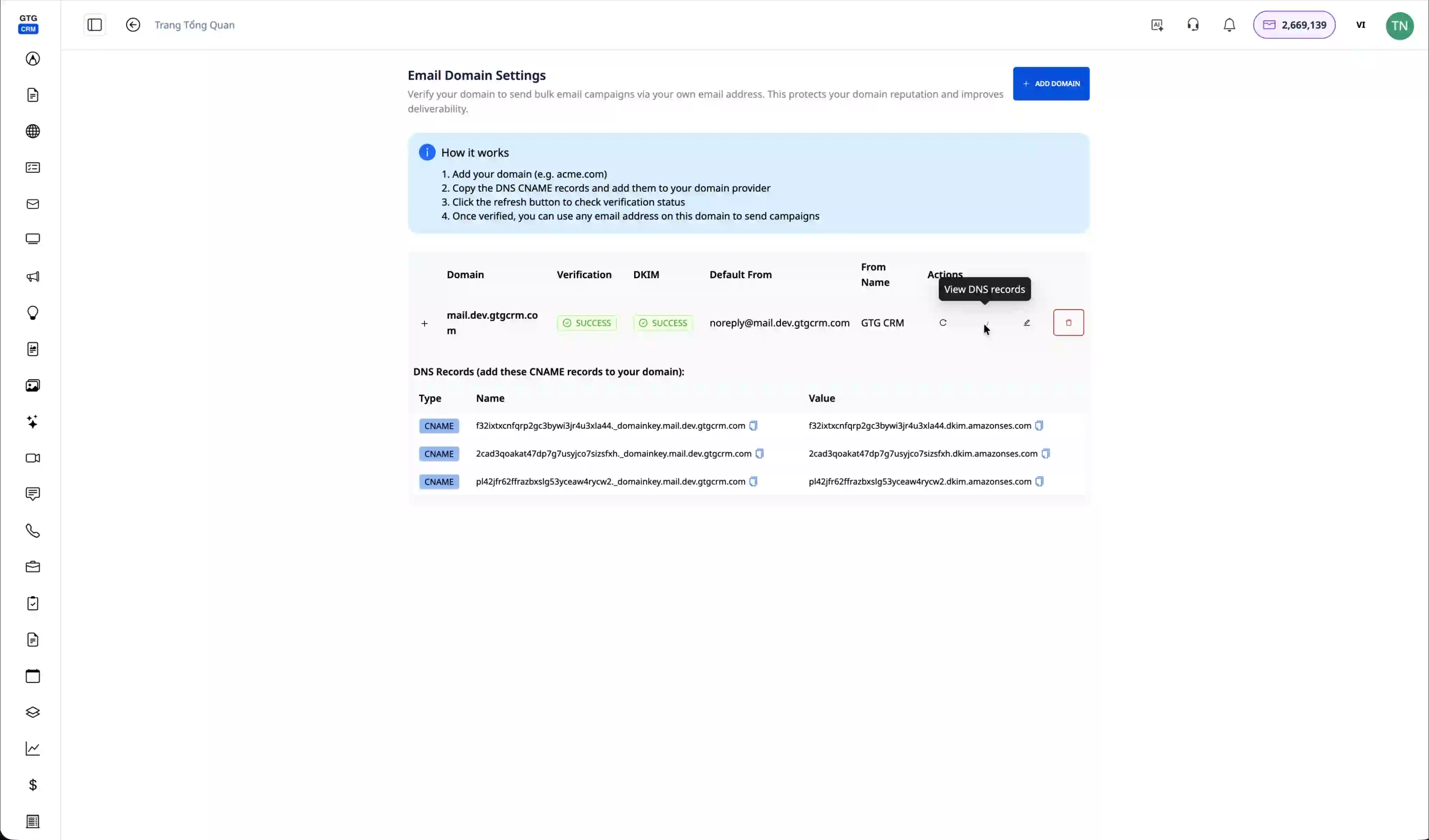 รายการระเบียน DNS ที่จำเป็น