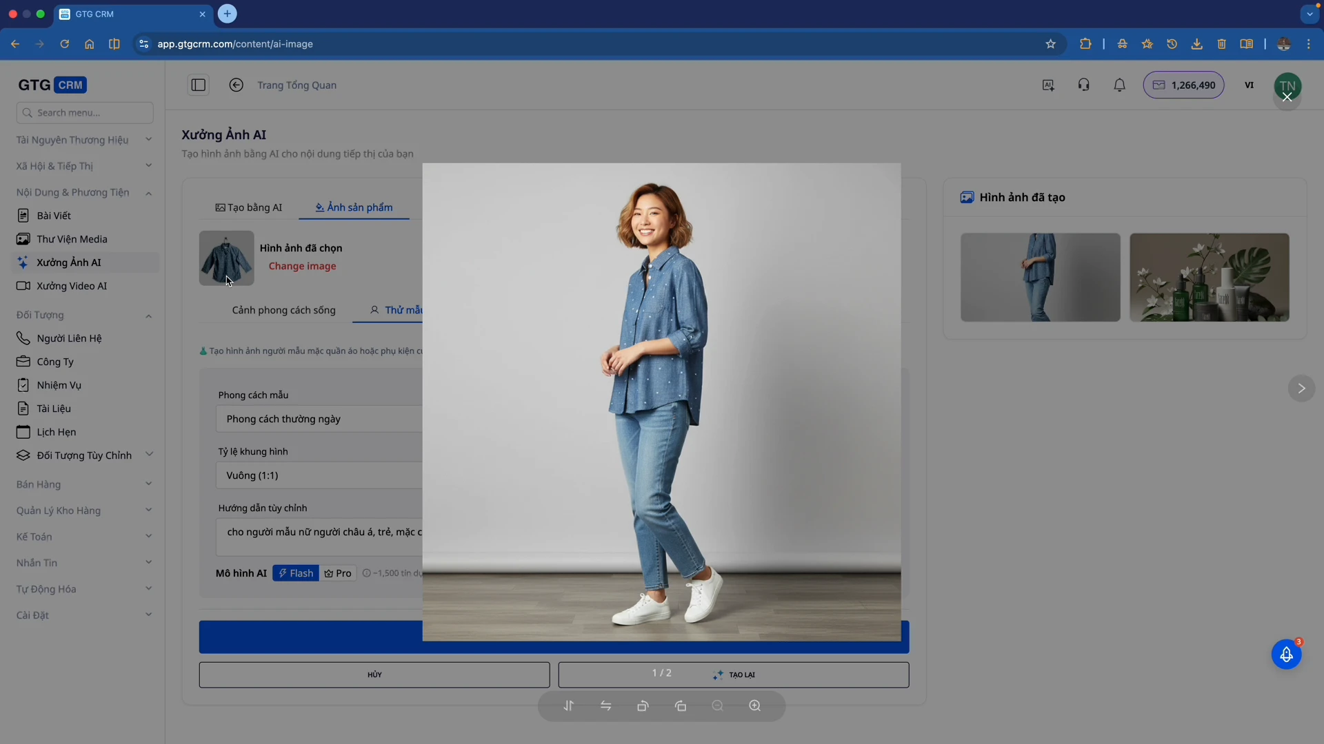 AI Image Studio - Tạo ảnh thử mẫu