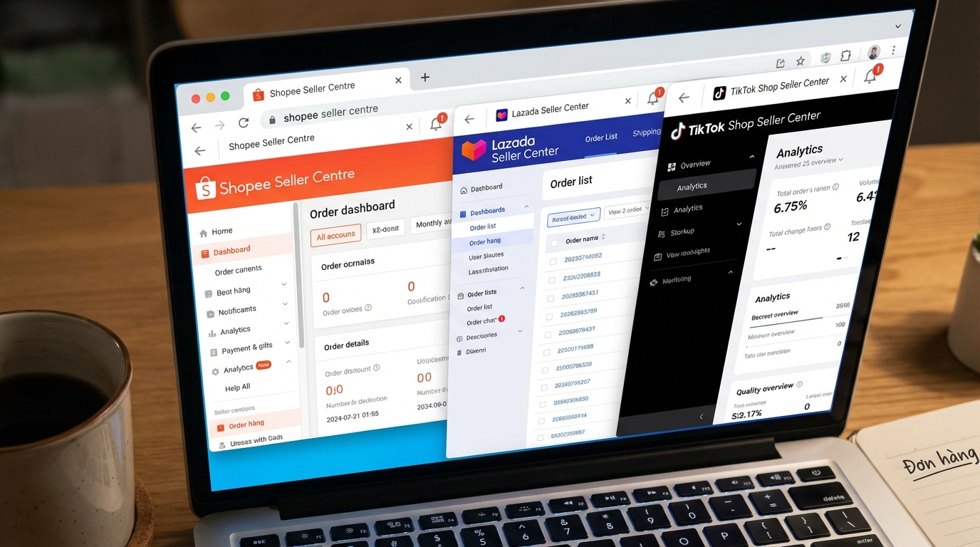 Penjual multichannel seringkali harus memeriksa pesanan di berbagai platform.