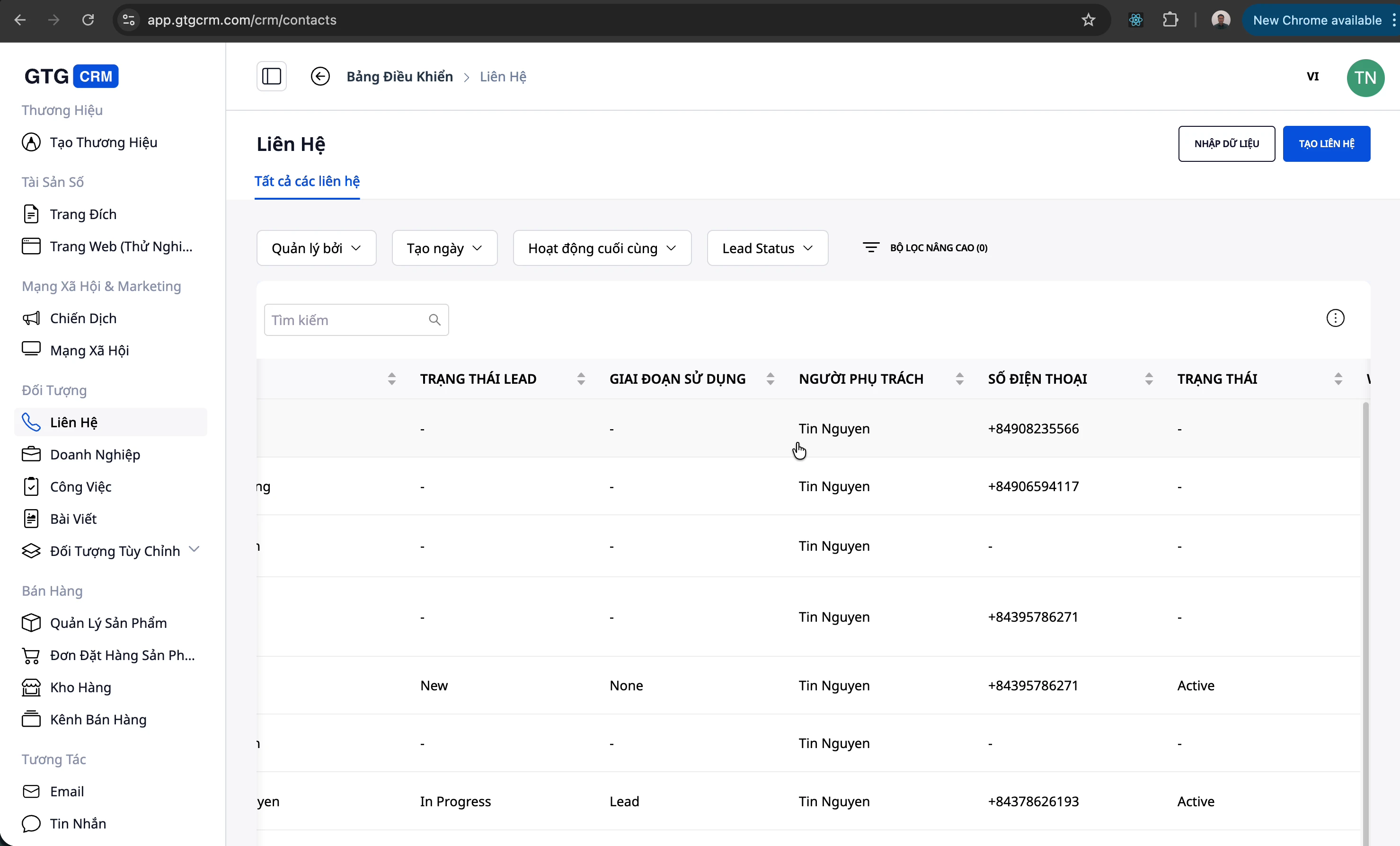 Calls from existing customers