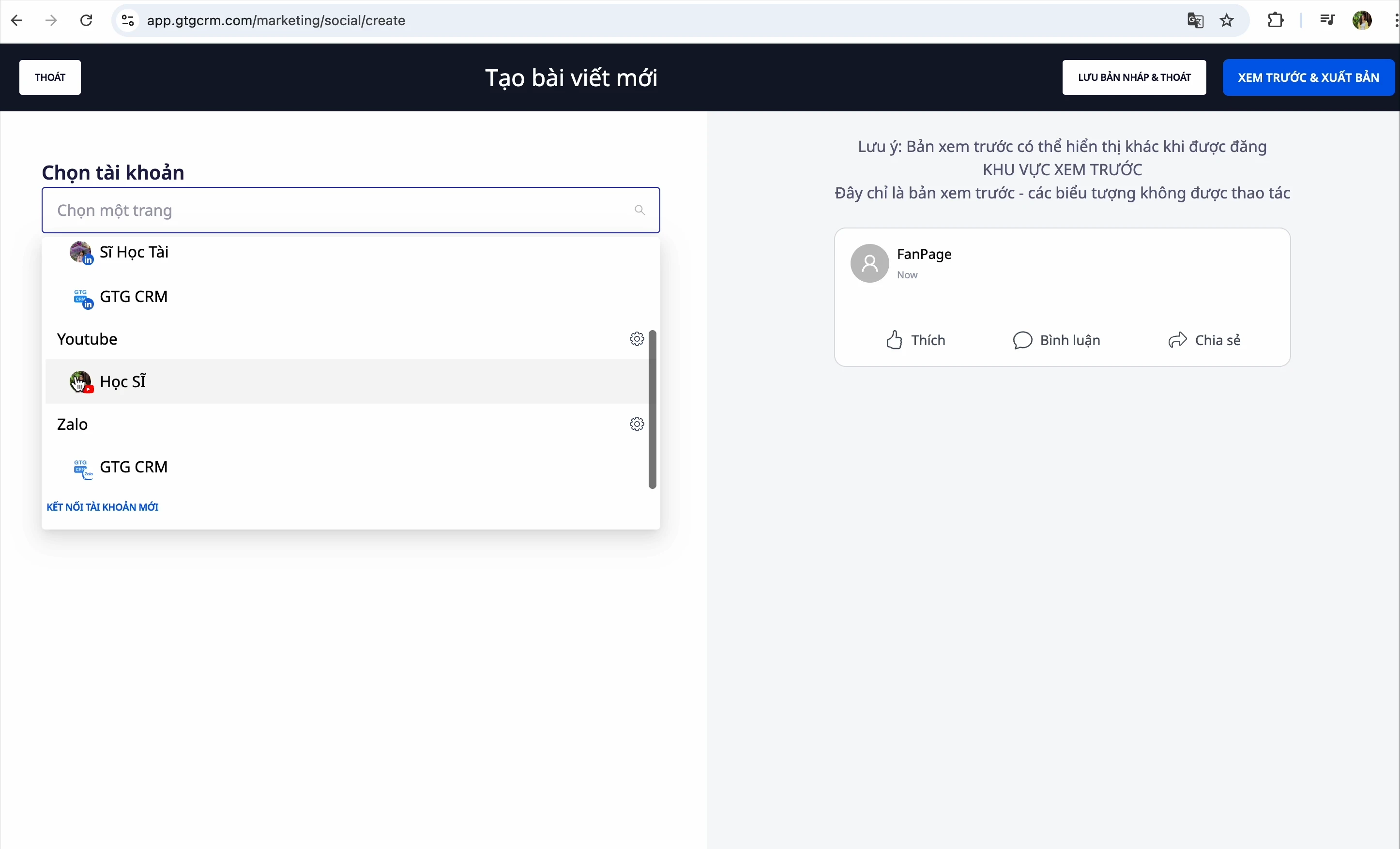 Upload a YouTube video