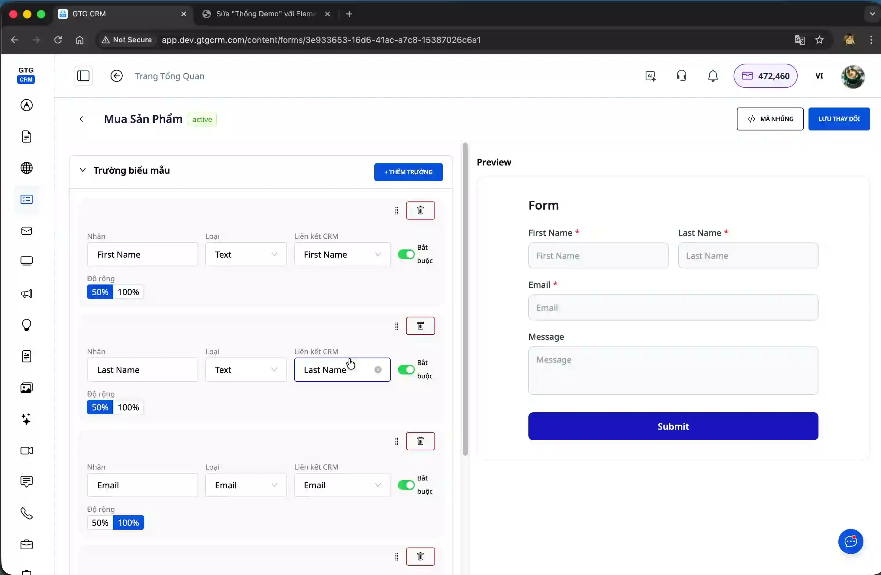 Adjust the width and layout of the form.