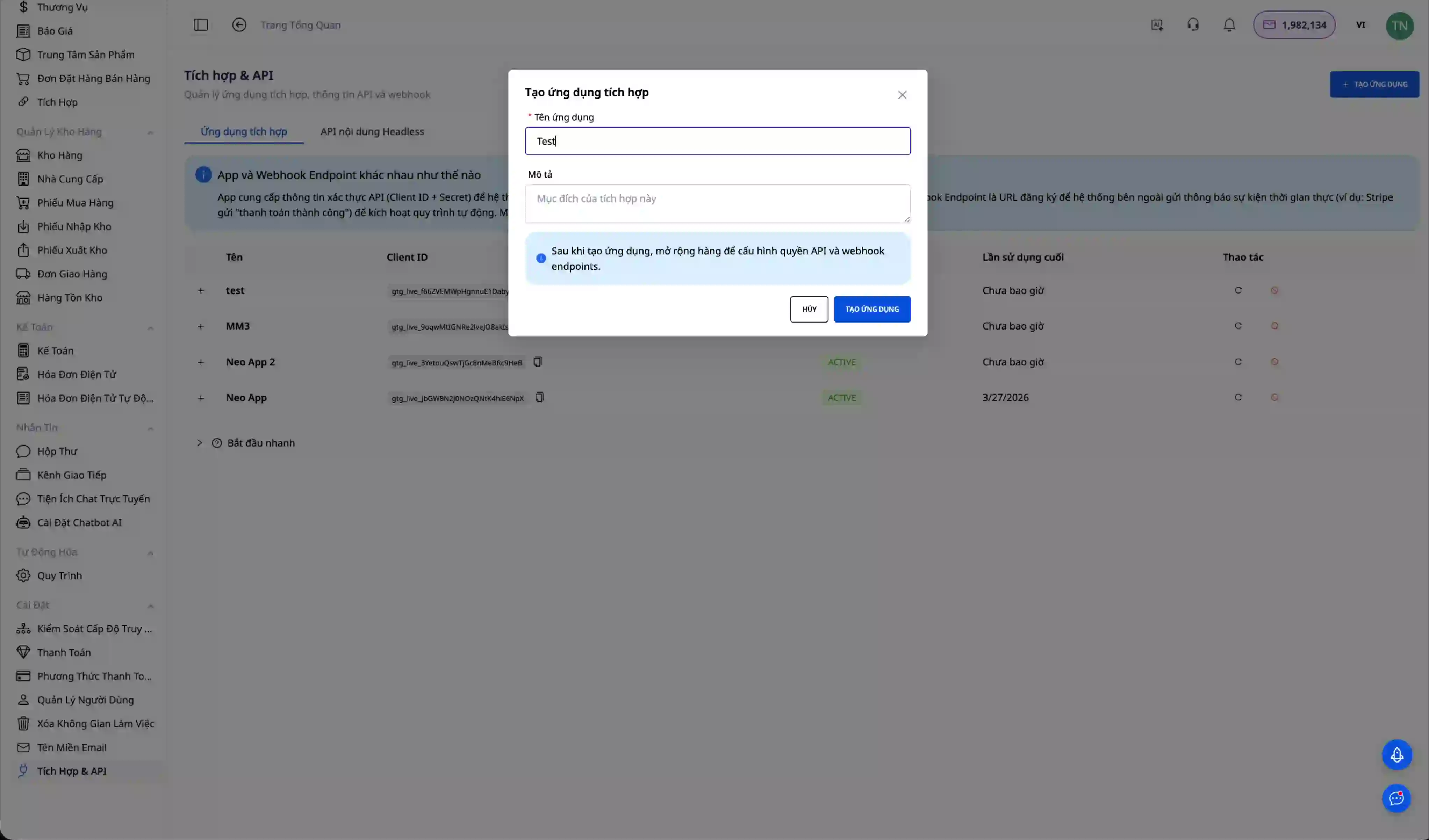Create an application and configure permissions.