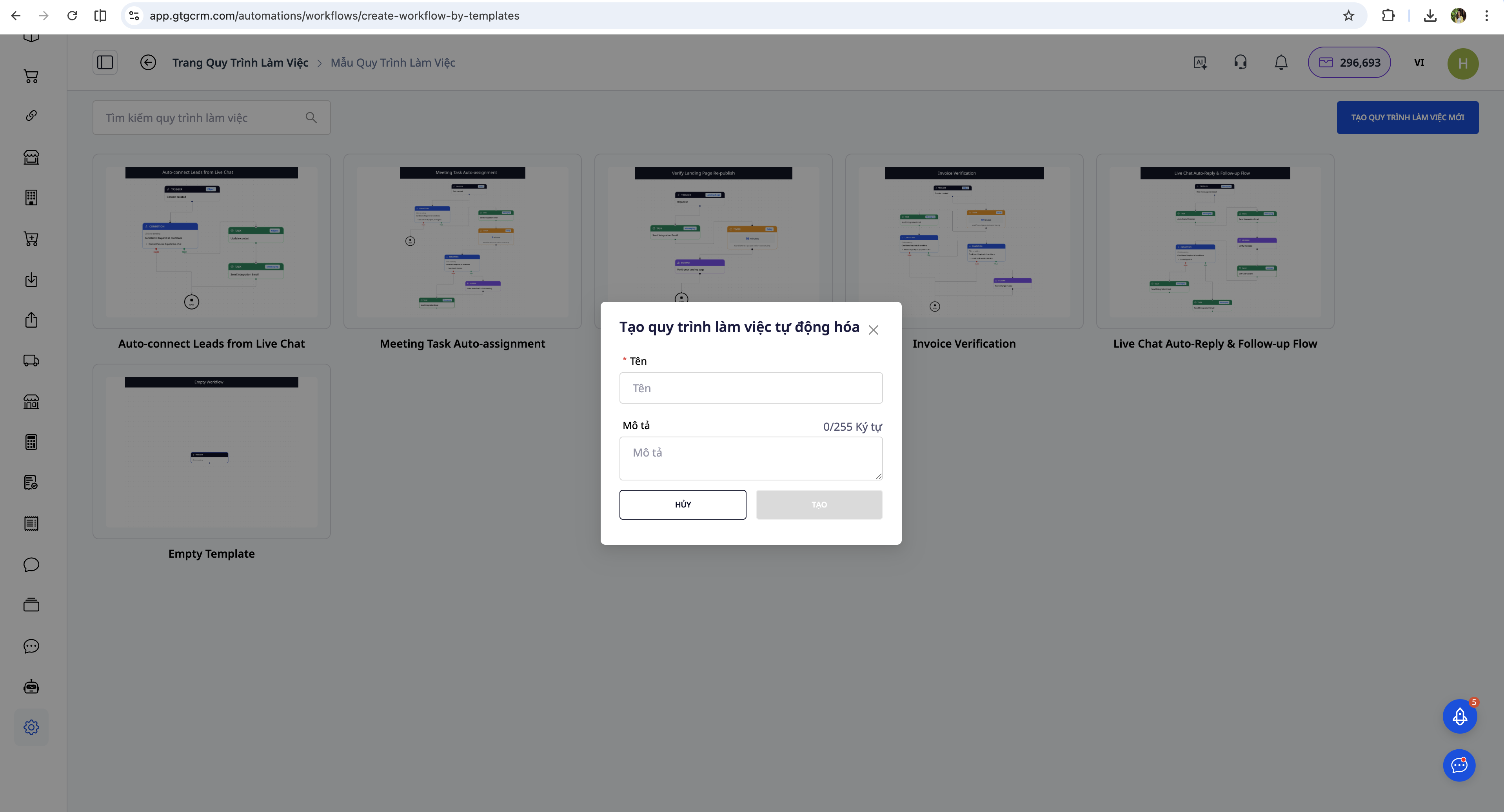 Crear un nuevo proceso automatizado.