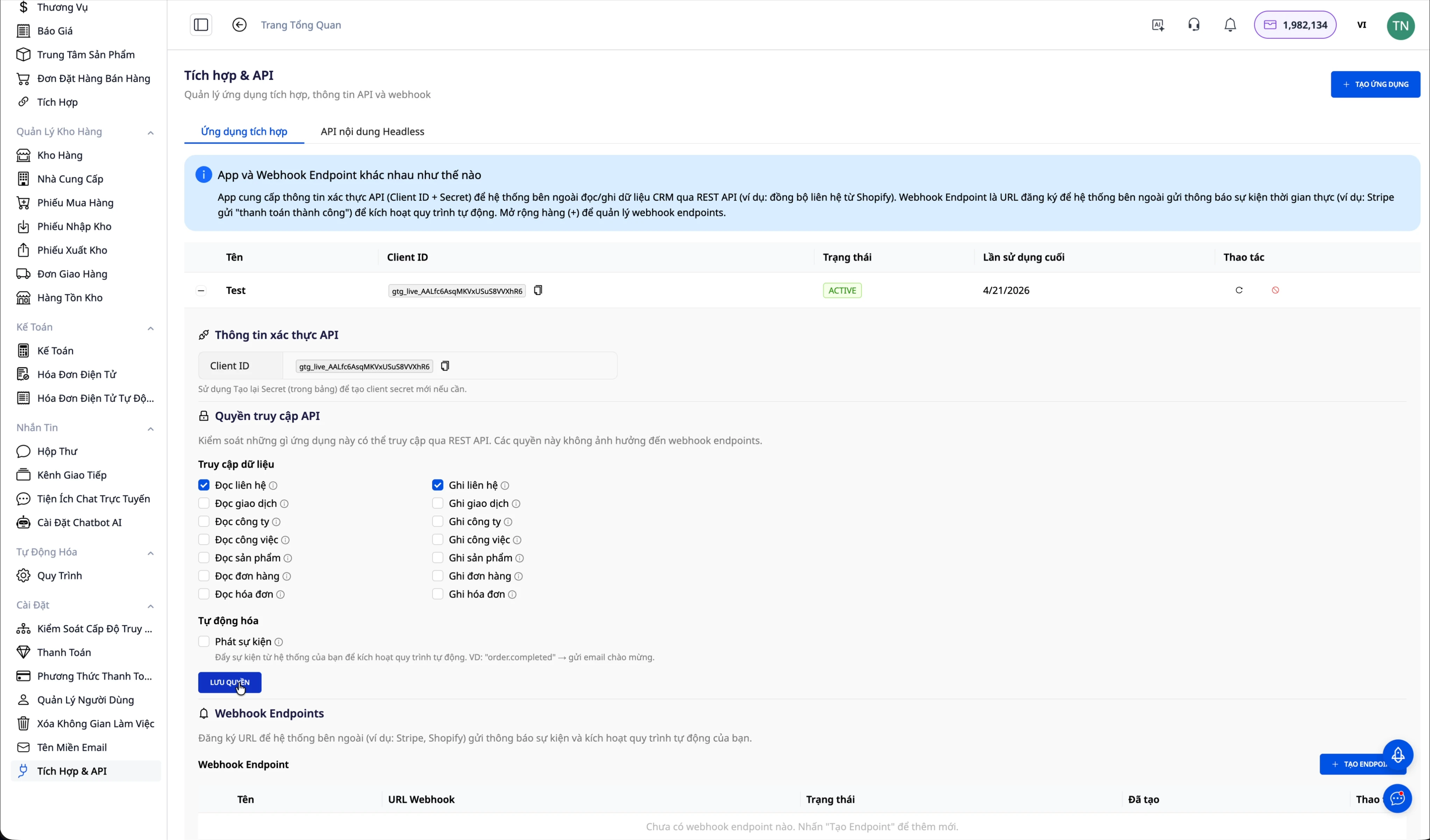 Configurar permisos de acceso.