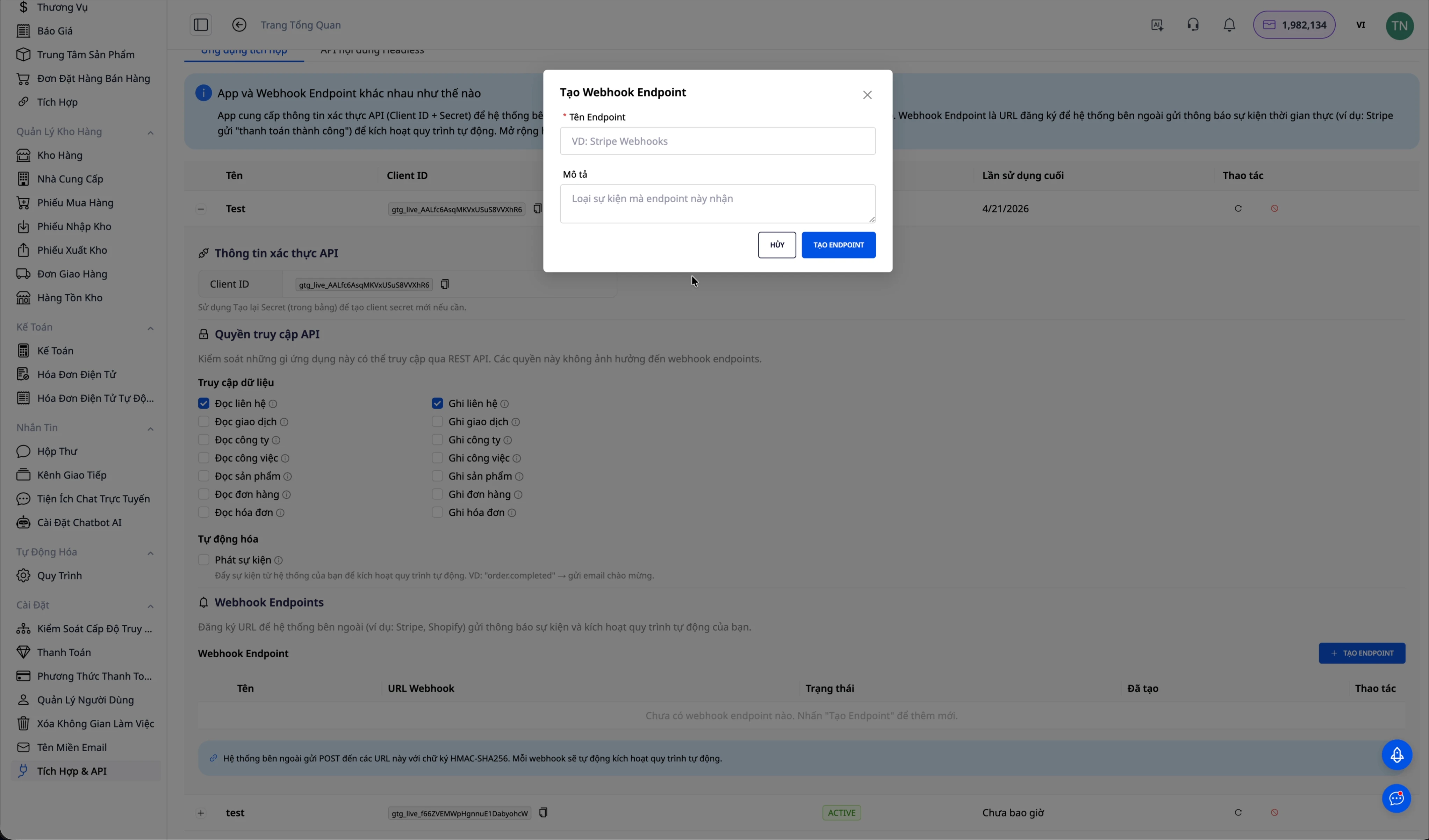 Crea un punto final de Webhook