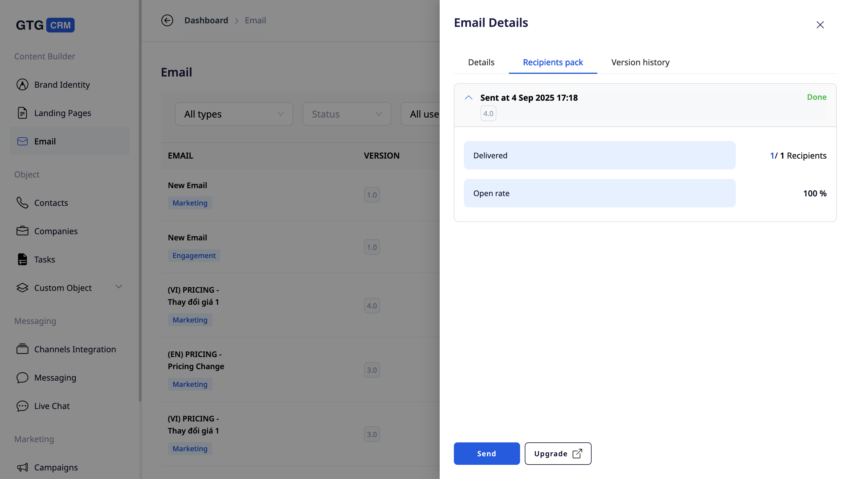 GTG CRM advertising reports