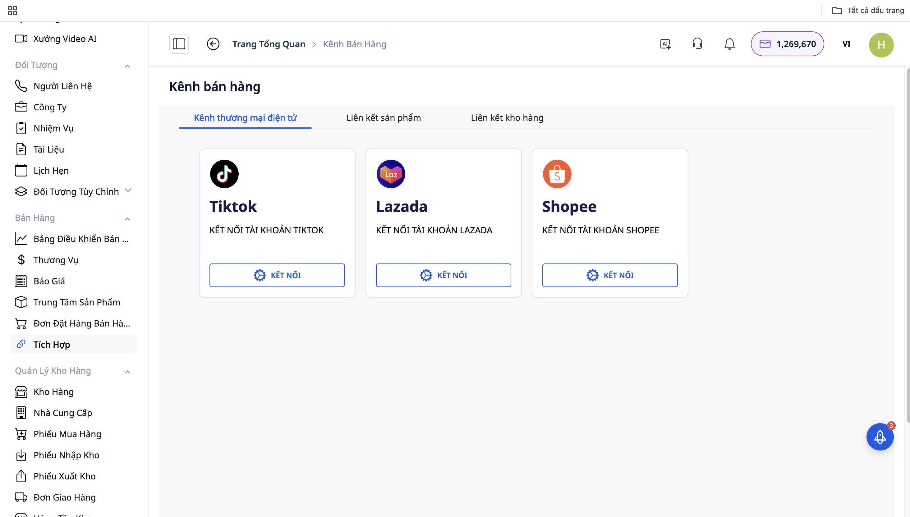 Menghubungkan saluran penjualan
