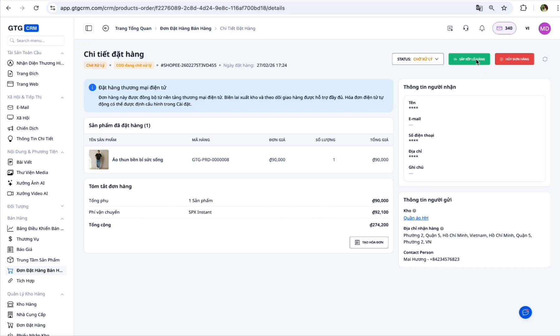Status pesanan sedang diproses