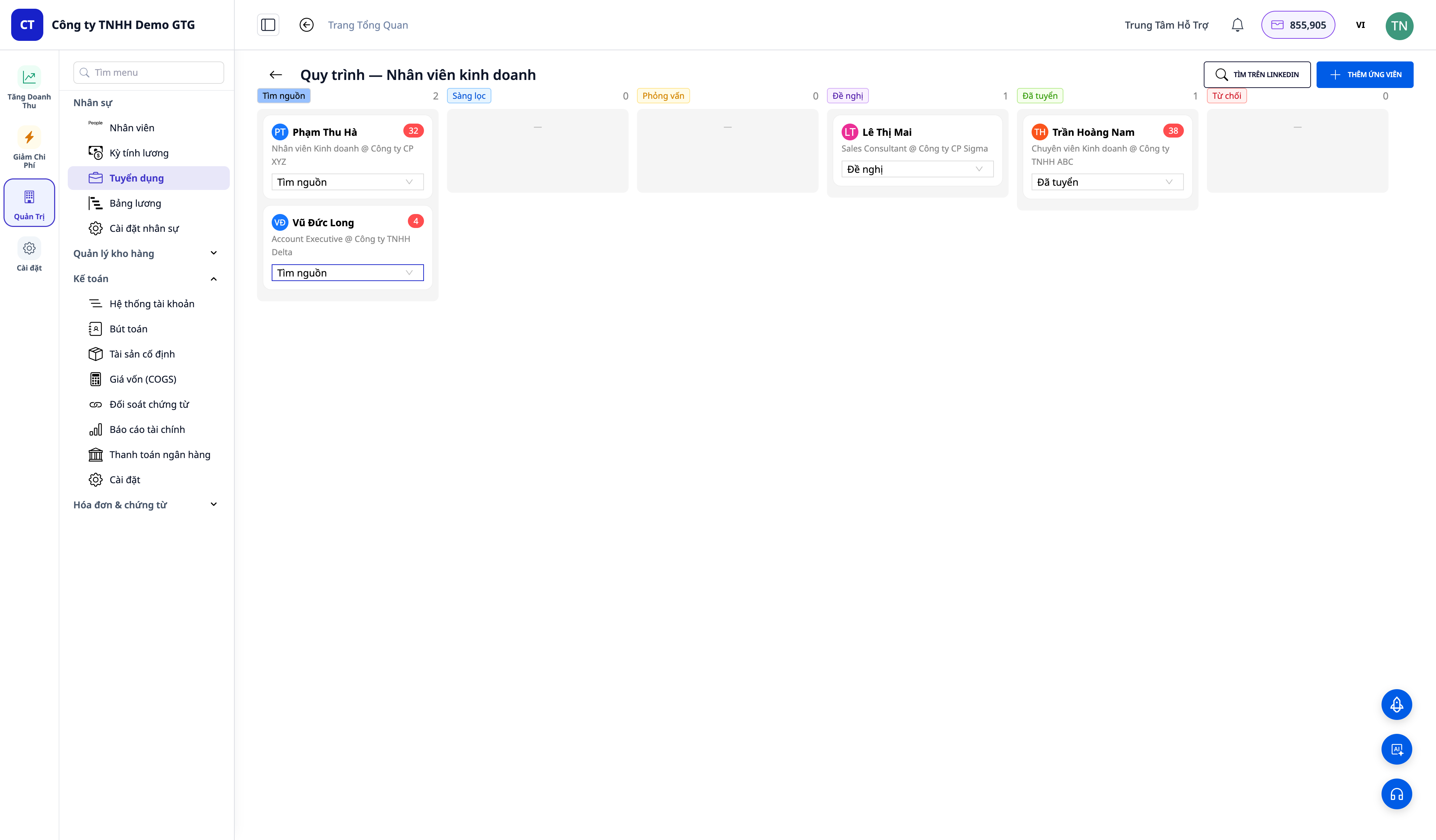 Papan kanban proses rekrutmen
