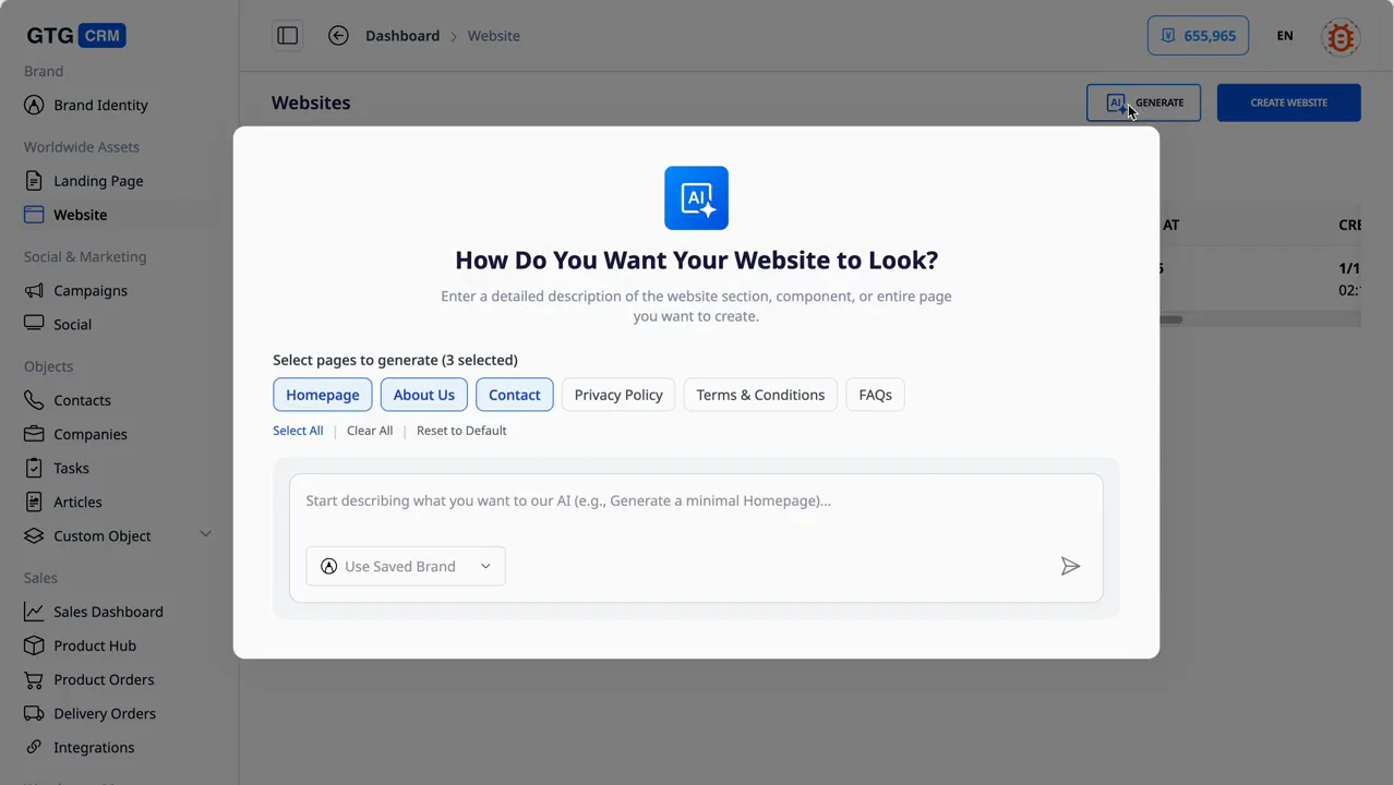 Step 1 - Click Generate