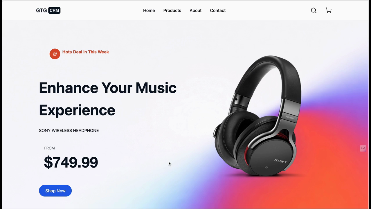 ตัวอย่างเว็บไซต์จาก GTG CRM